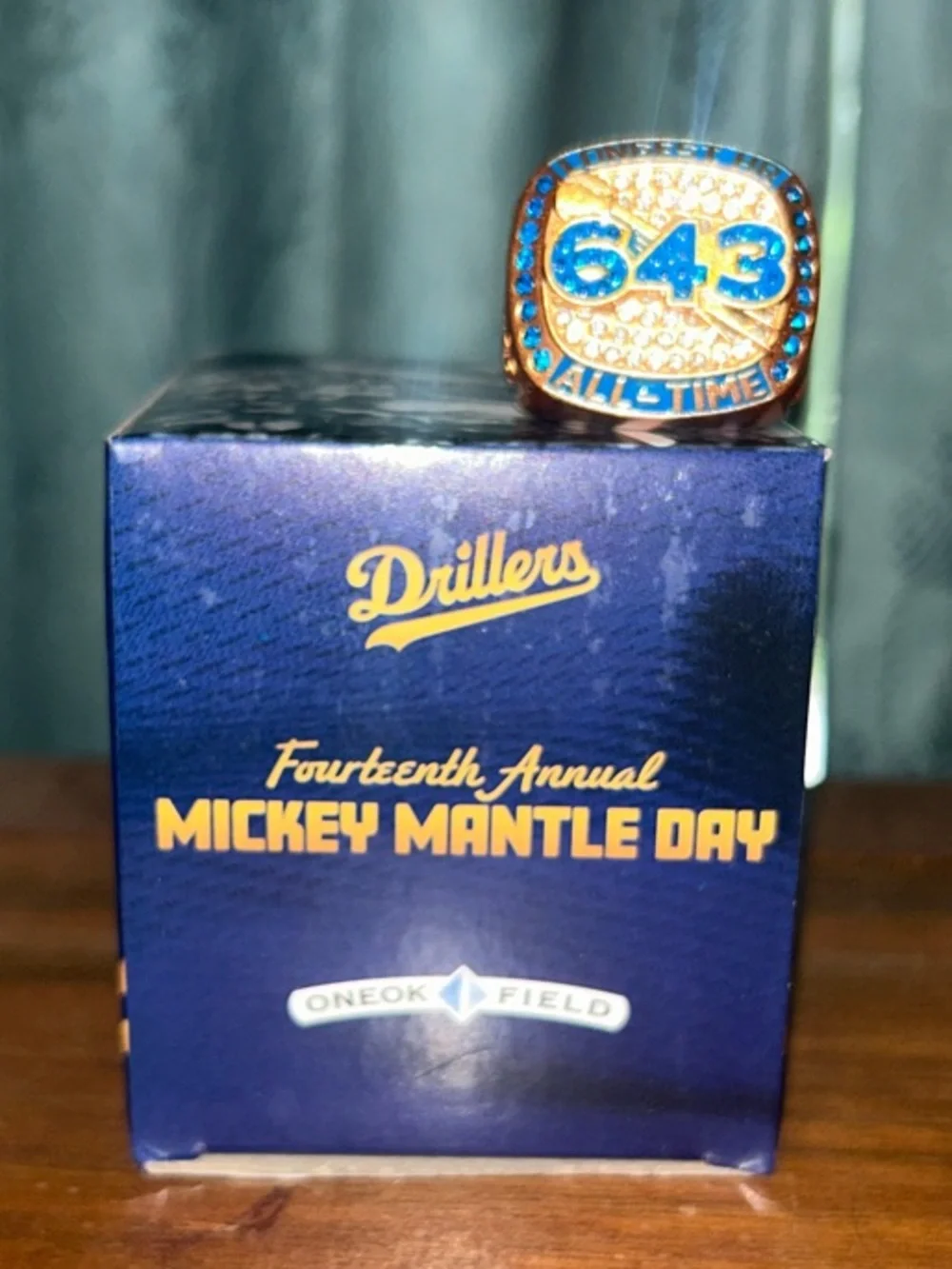 Mickey Mantle 643 Longest Home Run Commemorative Ring - 2026 Tulsa Drillers